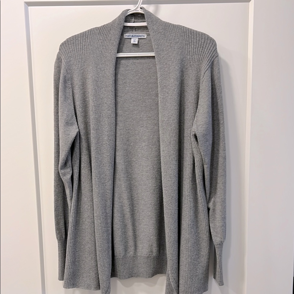 Port Authority Gray Open Front Cardigan Sweater - Women’s XL